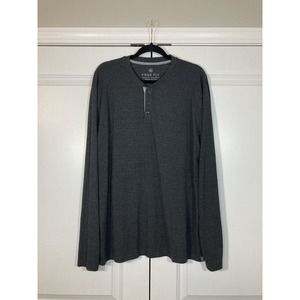 Free Fly XL Long Sleeve Henley Shirt Dark Charcoal Gray Bamboo Blend Stretch